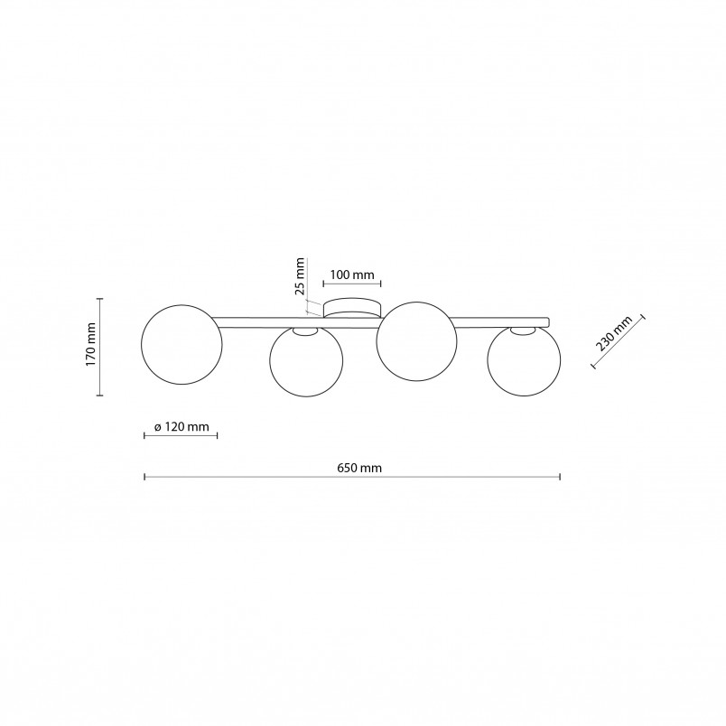 Plafon szklany Estera 4xG9 biały/orzech TK Lighting | Skandynawski