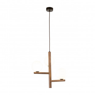 Lampa wisząca Estera 33cm | Szkło Białe/Orzech | TK Lighting