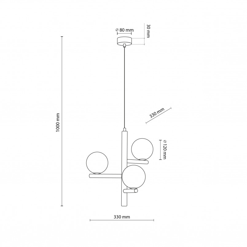 Lampa wisząca Estera 33cm | Szkło Białe/Orzech | TK Lighting
