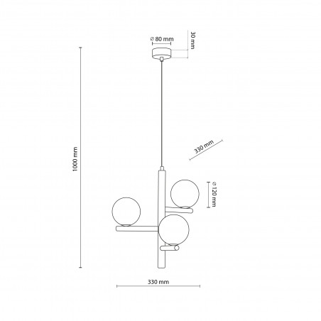 Lampa wisząca Estera 33cm | Szkło Białe/Orzech | TK Lighting