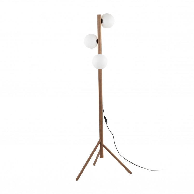 Lampa podłogowa Estera | Szkło, drewno, skandynawski design | TK Lighting