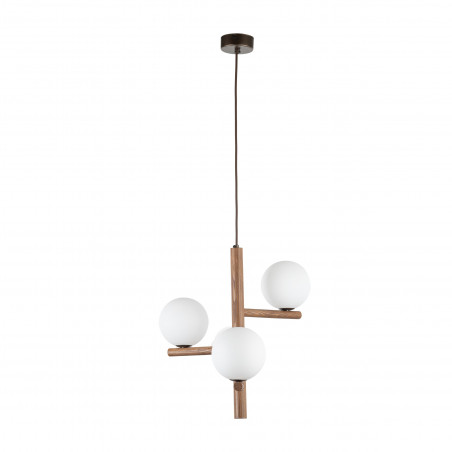 Lampa wisząca Estera 33cm | Szkło Białe/Orzech | TK Lighting