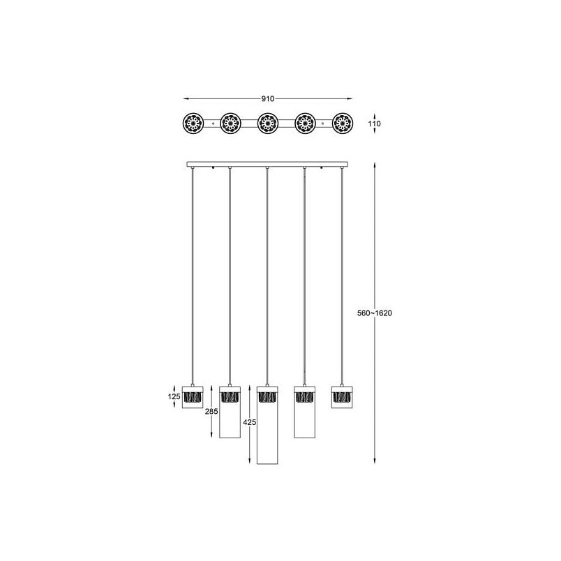 Lampa wisząca szklana Gem V - ZumaLine | Glamour, 91cm