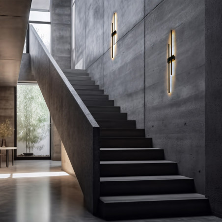 Kinkiet podwójny LED czarny TK Lighting | Nowoczesne oświetlenie