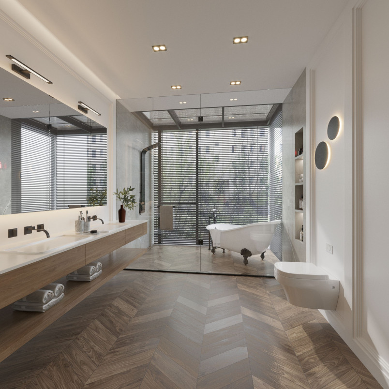 Kinkiet łazienkowy LED czarny TK Lighting | Nad lustro | 62cm