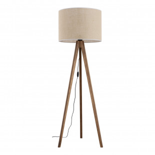 Lampa trójnóg z abażurem Grand 50cm H145cm juta / orzech TK Lighting