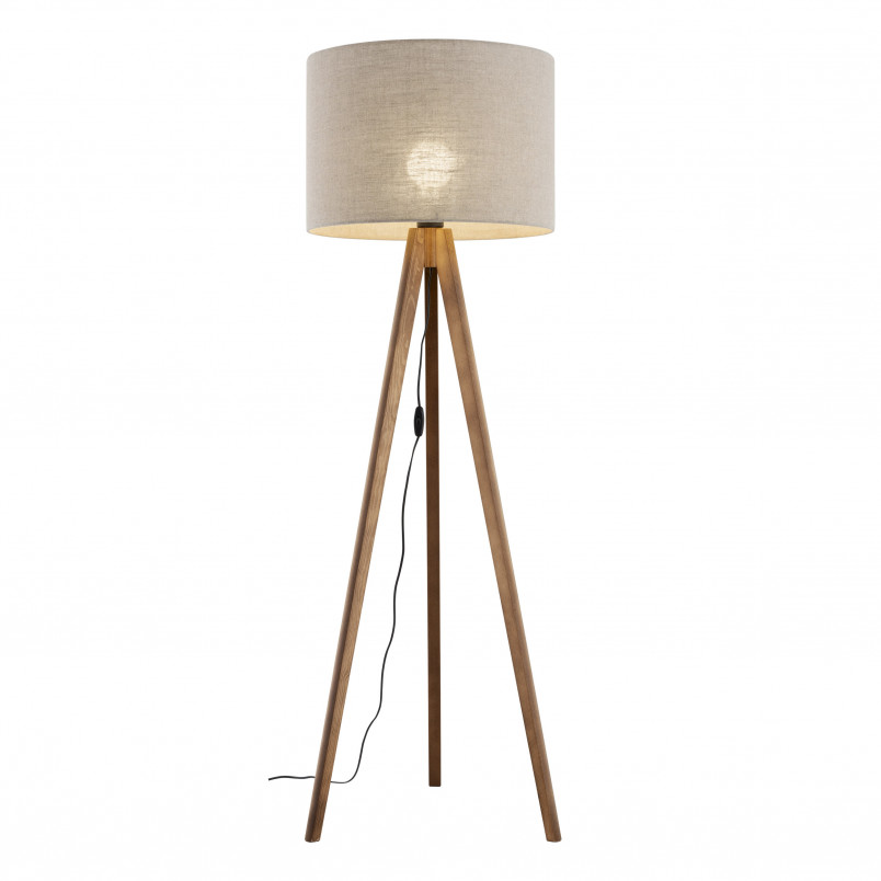 Lampa podłogowa Grand II TK Lighting | Juta, Orzech | Skandynawska