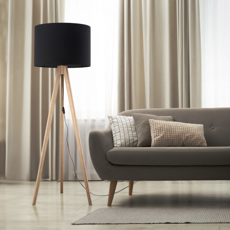 Lampa Podłogowa Trójnóg Czarna | TK Lighting Grand 50cm