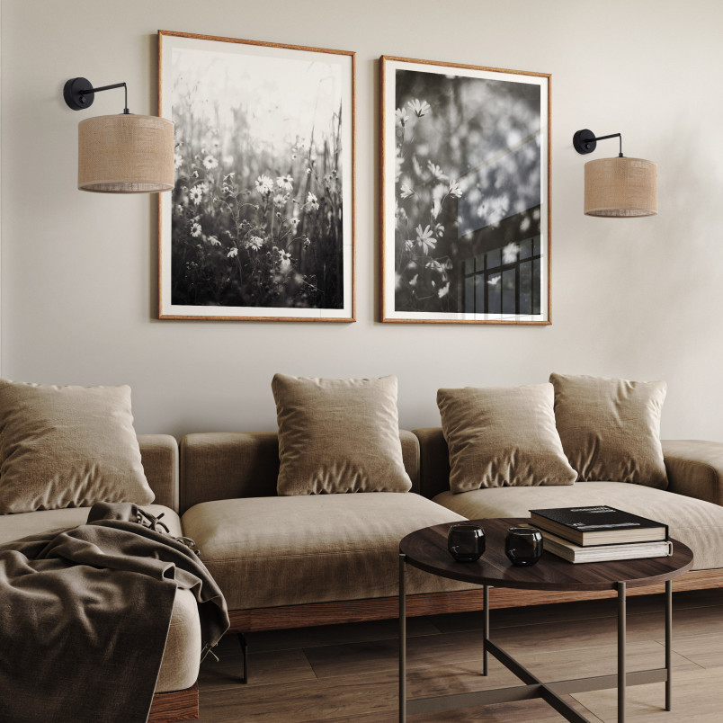 Kinkiet wiszący Juta brązowy TK Lighting | Rustykalny design
