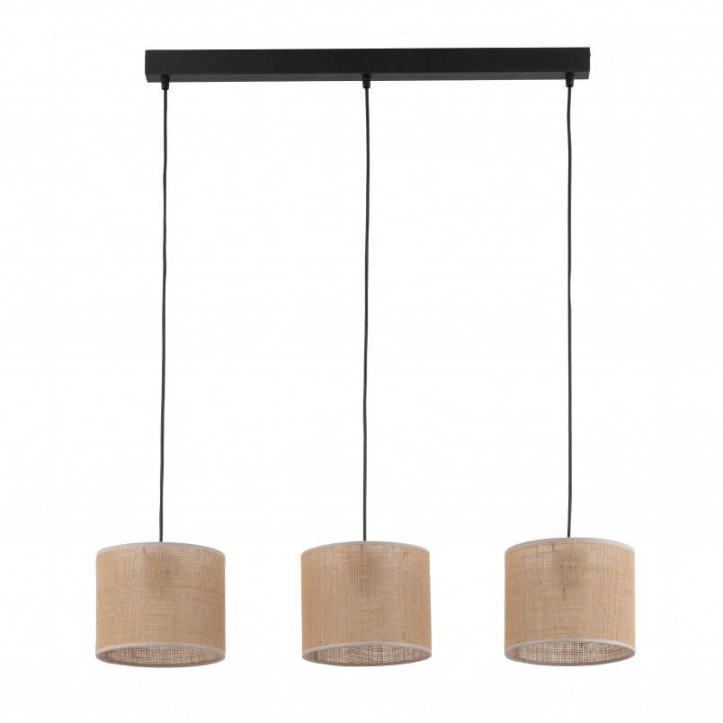 Lampa boho wisząca Juta | 3 punkty, brąz | TK Lighting