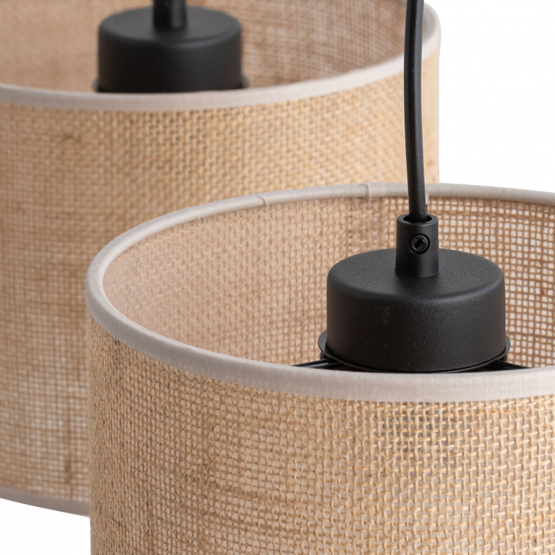 Lampa boho wisząca Juta | 3 punkty, brąz | TK Lighting