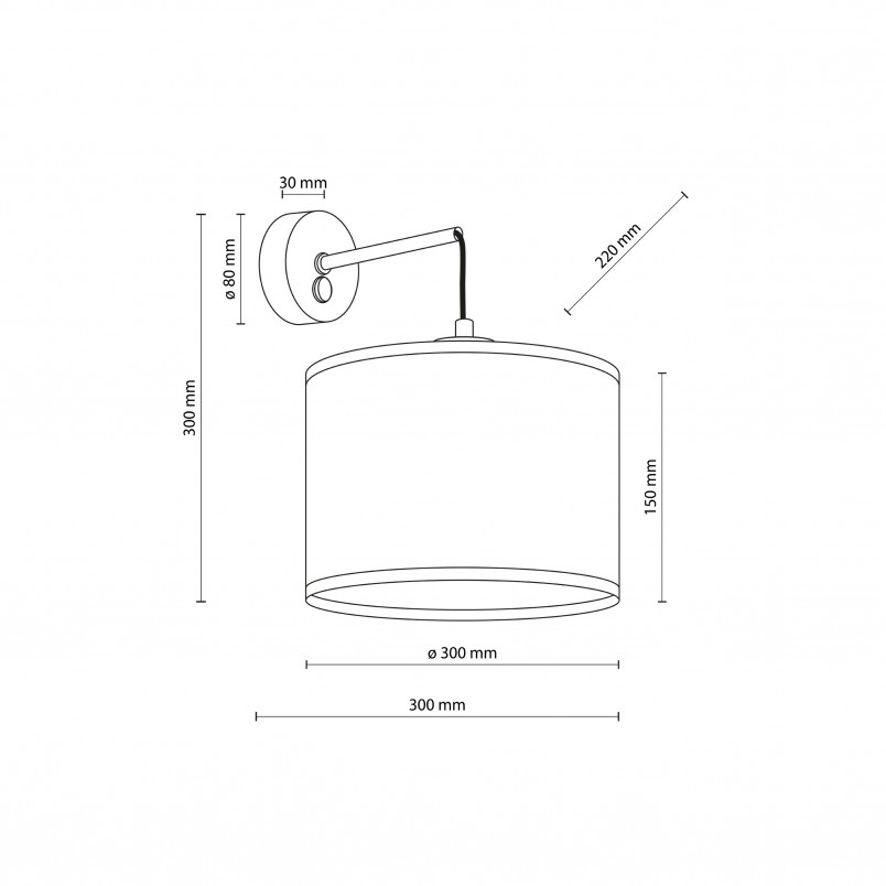 Kinkiet wiszący Juta brązowy TK Lighting | Rustykalny design