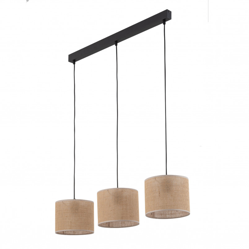 Lampa boho wisząca Juta | 3 punkty, brąz | TK Lighting