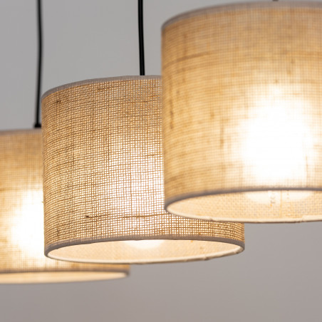 Lampa boho wisząca Juta | 3 punkty, brąz | TK Lighting