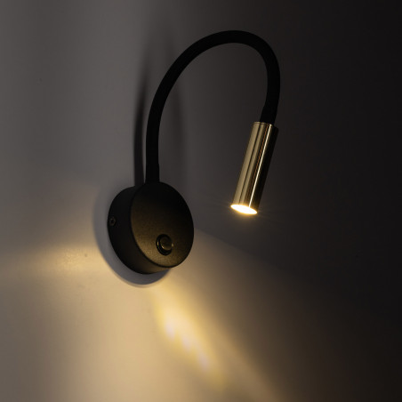 Kinkiet Lagos czarno-złoty z włącznikiem | TK Lighting