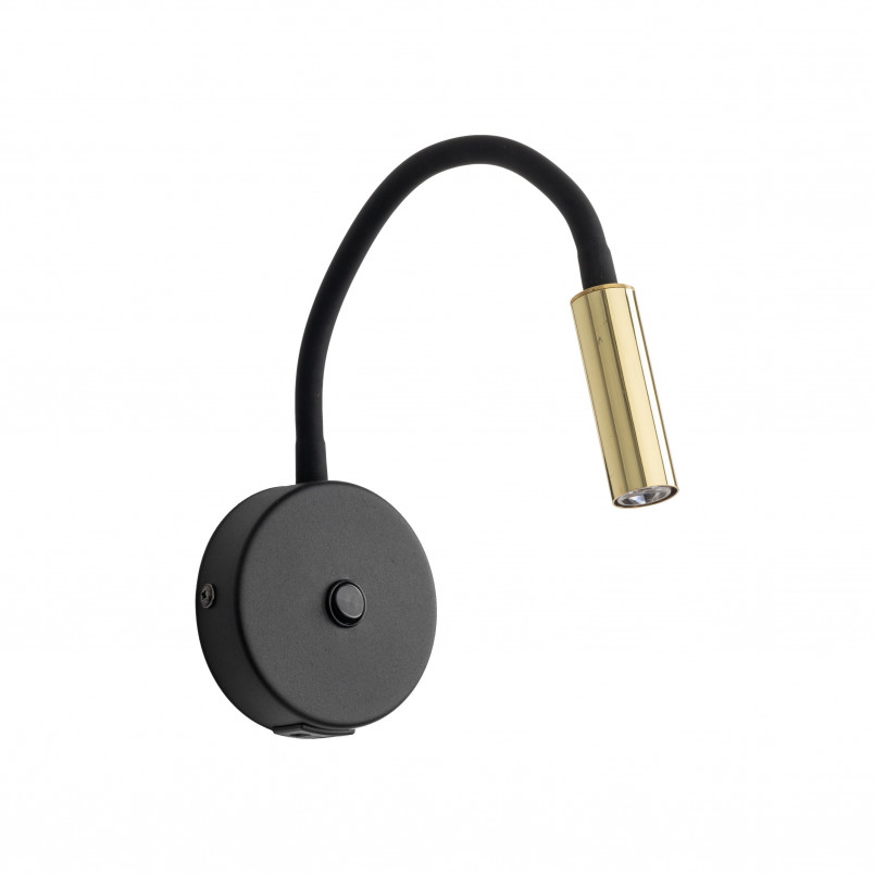 Kinkiet Lagos czarno-złoty z USB | TK Lighting