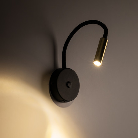 Kinkiet Lagos czarno-złoty z USB | TK Lighting