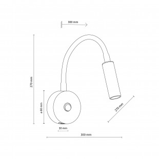 Kinkiet Lagos czarny z USB | TK Lighting - Nowoczesne oświetlenie