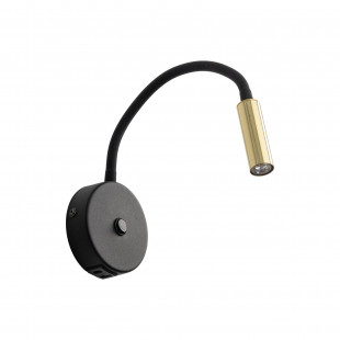 Kinkiet Lagos czarno-złoty z USB | TK Lighting