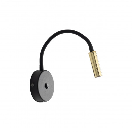 Kinkiet Lagos czarno-złoty z USB | TK Lighting
