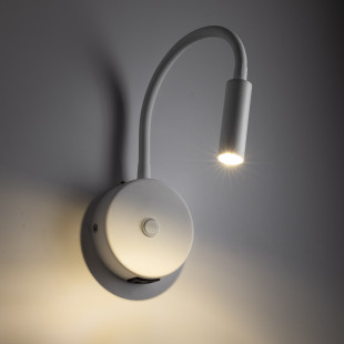 Kinkiet z włącznikiem i USB Lagos biały | TK Lighting
