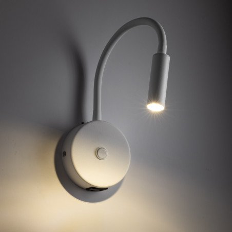 Kinkiet z włącznikiem i USB Lagos biały | TK Lighting