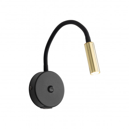 Kinkiet Lagos czarno-złoty z USB | TK Lighting