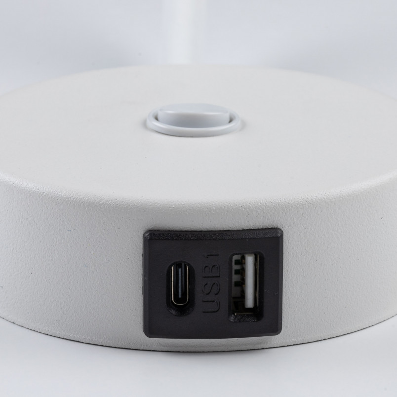 Kinkiet z włącznikiem i USB Lagos biały | TK Lighting