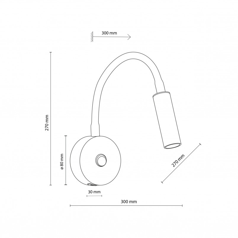 Kinkiet Lagos czarno-złoty z USB | TK Lighting