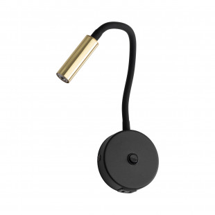Kinkiet Lagos czarno-złoty z USB | TK Lighting