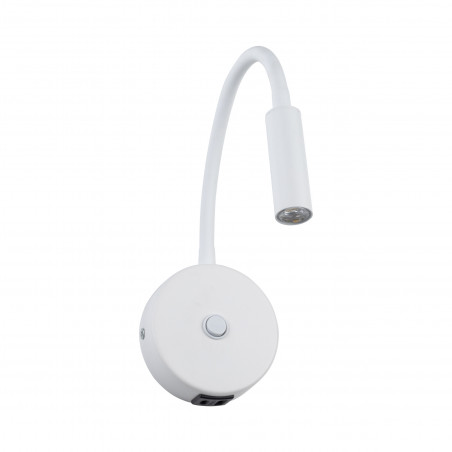 Kinkiet z włącznikiem i USB Lagos biały | TK Lighting
