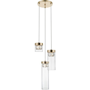 Lampa wisząca szklana glamour GEM III przeźroczysty/złoty marki ZumaLine