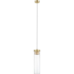 Lampa wisząca szklana tuba glamour GEM II 11 przeźroczysty/złoty marki ZumaLine