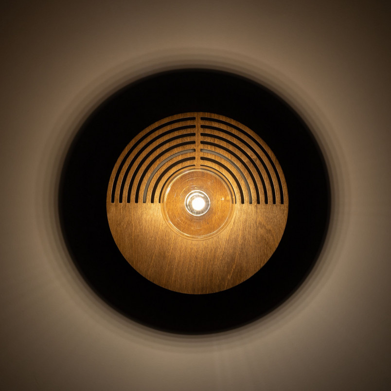 Kinkiet drewniany Lunar | Retro design, ciepłe światło | TK Lighting