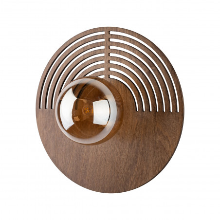 Kinkiet drewniany Lunar | TK Lighting - Bursztynowy, Retro