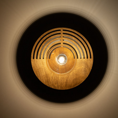 Kinkiet drewniany Lunar | TK Lighting - Bursztynowy, Retro