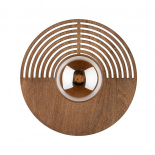 Kinkiet drewniany Lunar | TK Lighting - Bursztynowy, Retro