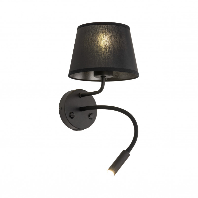 Kinkiet Maja czarny TK Lighting | Lampka do czytania + USB