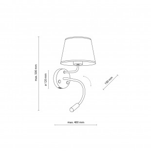 Kinkiet Maja czarny TK Lighting | Lampka do czytania + USB