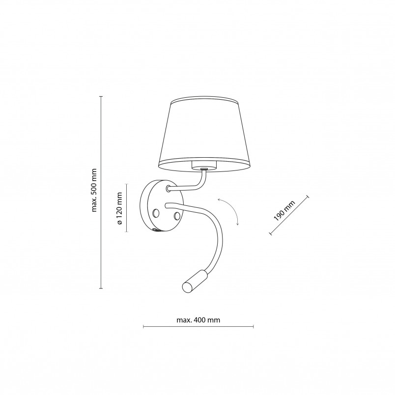 Kinkiet Maja czarny TK Lighting | Lampka do czytania + USB
