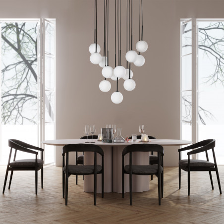 Lampa wisząca Martin | 13 kulek, biało-czarna | TK Lighting