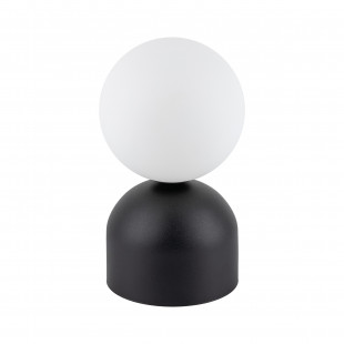 Lampa stołowa Miki - szklana kula biała/czarna | TK Lighting
