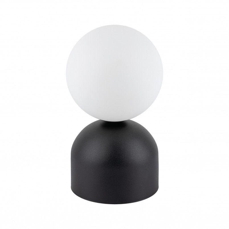 Lampa stołowa Miki - szklana kula biała/czarna | TK Lighting