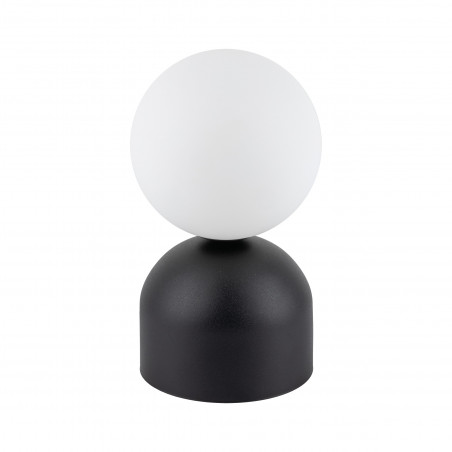 Lampa stołowa Miki - szklana kula biała/czarna | TK Lighting