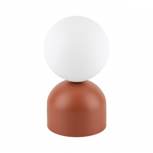Lampa stołowa szklana kula Miki - TK Lighting | Biały/Ceglany