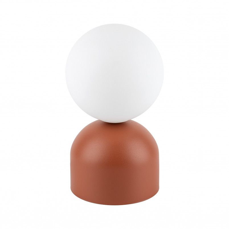 Lampa stołowa szklana kula Miki - TK Lighting | Biały/Ceglany