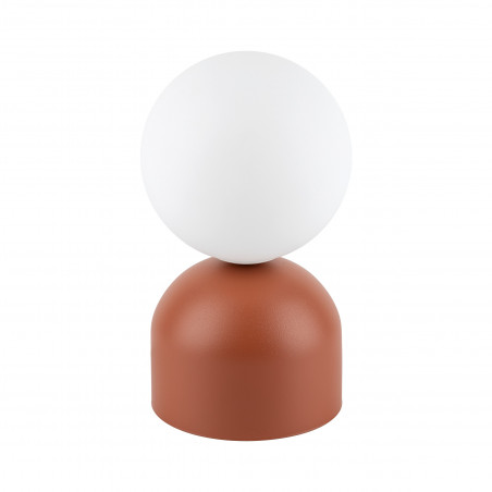 Lampa stołowa szklana kula Miki - TK Lighting | Biały/Ceglany