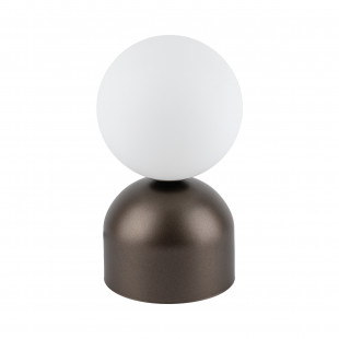 Lampa stołowa szklana kula Miki - TK Lighting | Biały/Brązowy