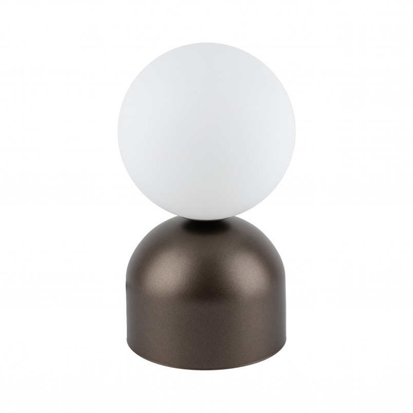 Lampa stołowa szklana kula Miki - TK Lighting | Biały/Brązowy