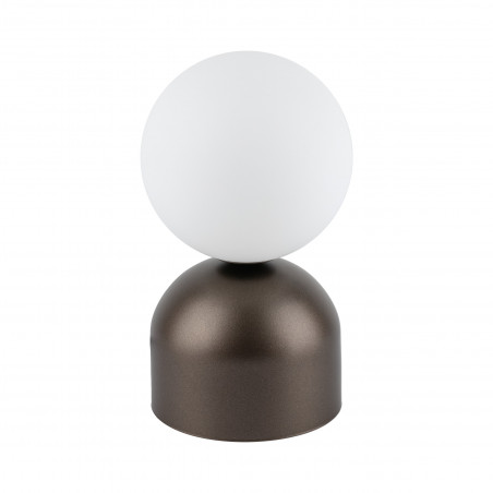 Lampa stołowa szklana kula Miki - TK Lighting | Biały/Brązowy